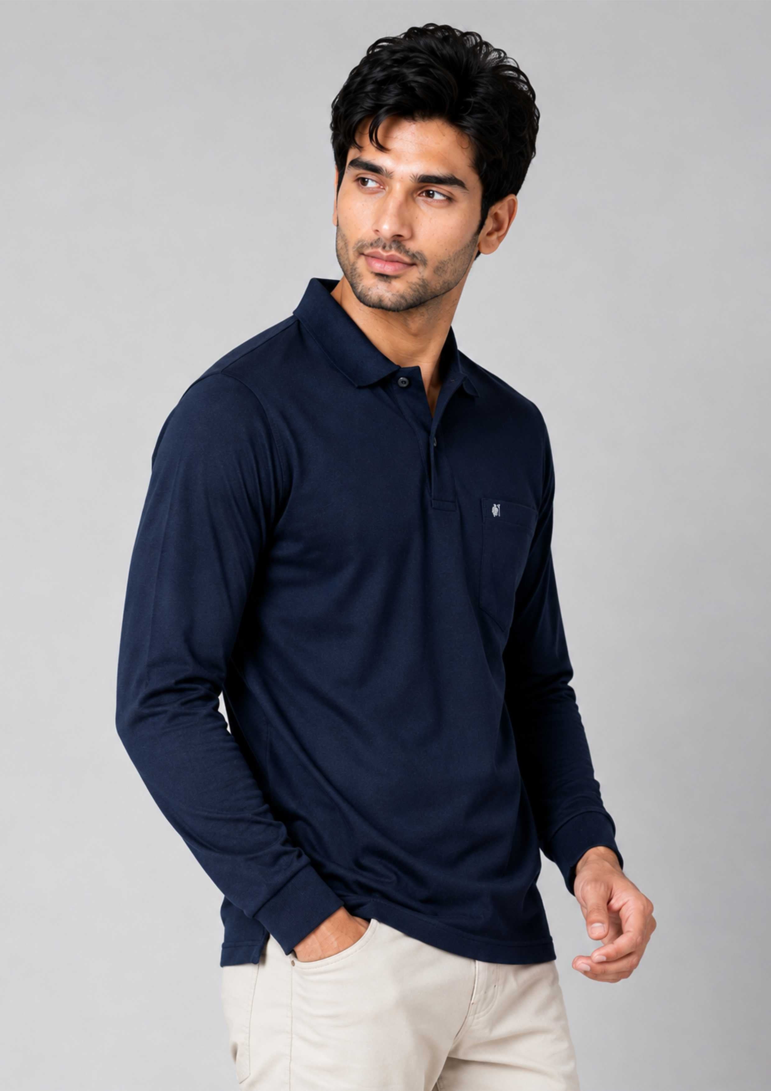 POLO NECK T-SHIRT (MERCERISED)