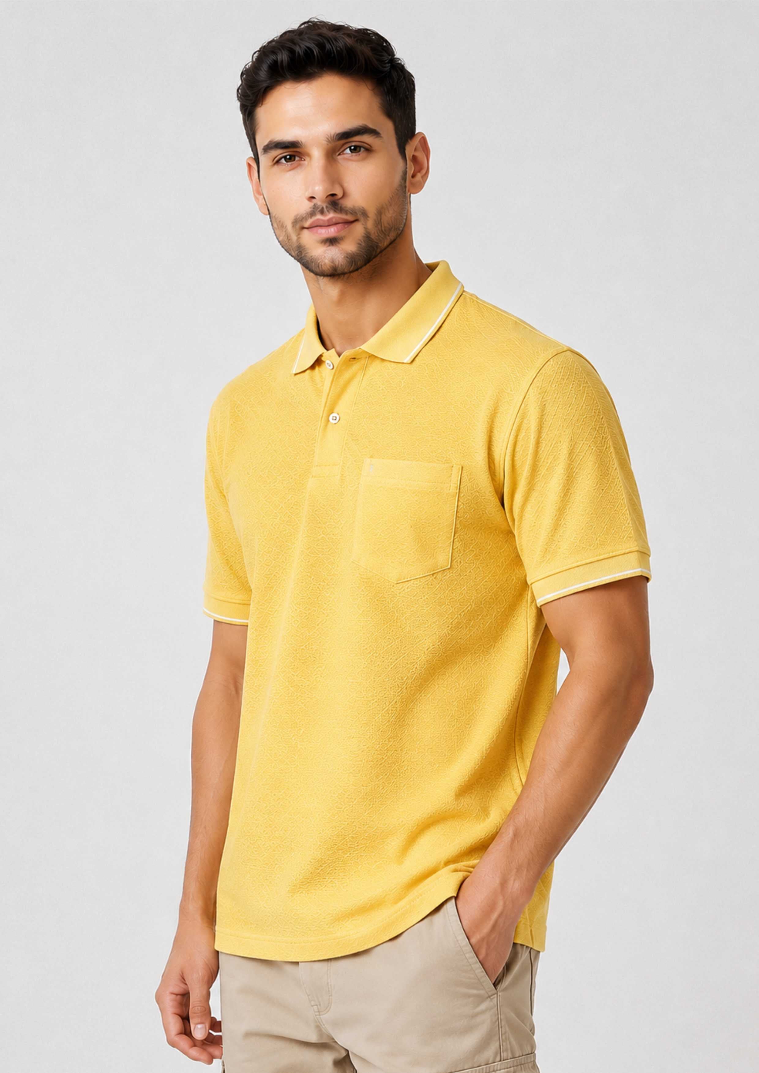 POLO NECK T-SHIRT (BIRDS EYE)