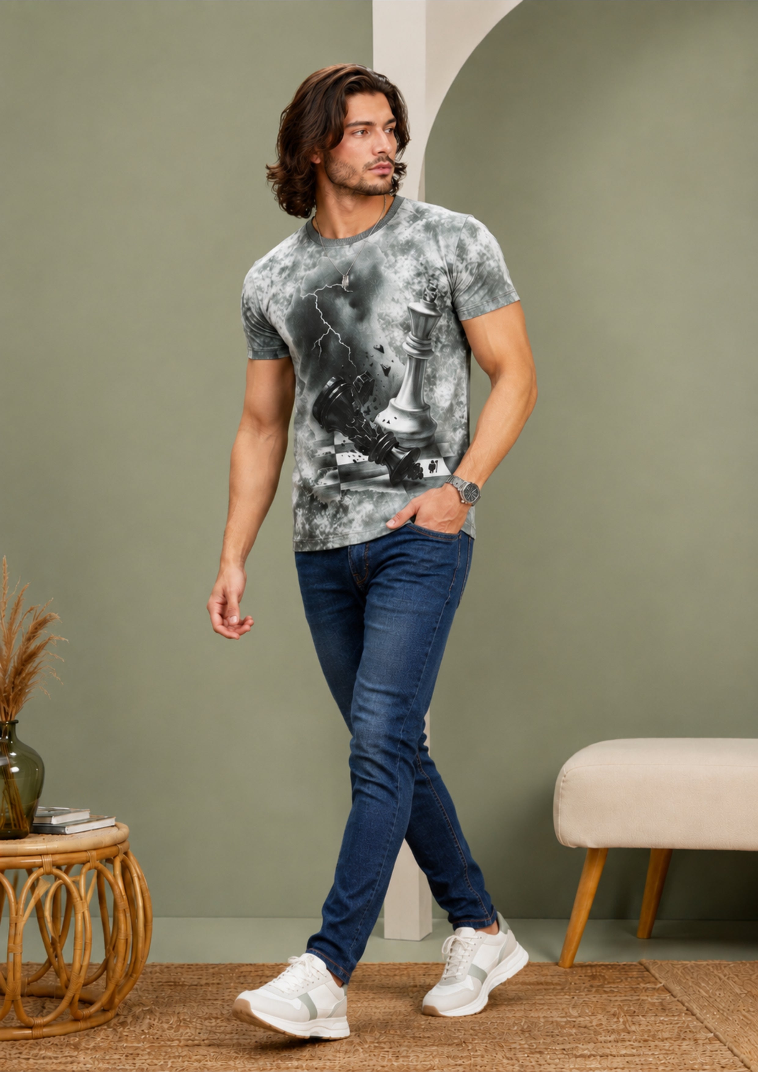 ACID-WASHED GRAPHIC T-SHIRT