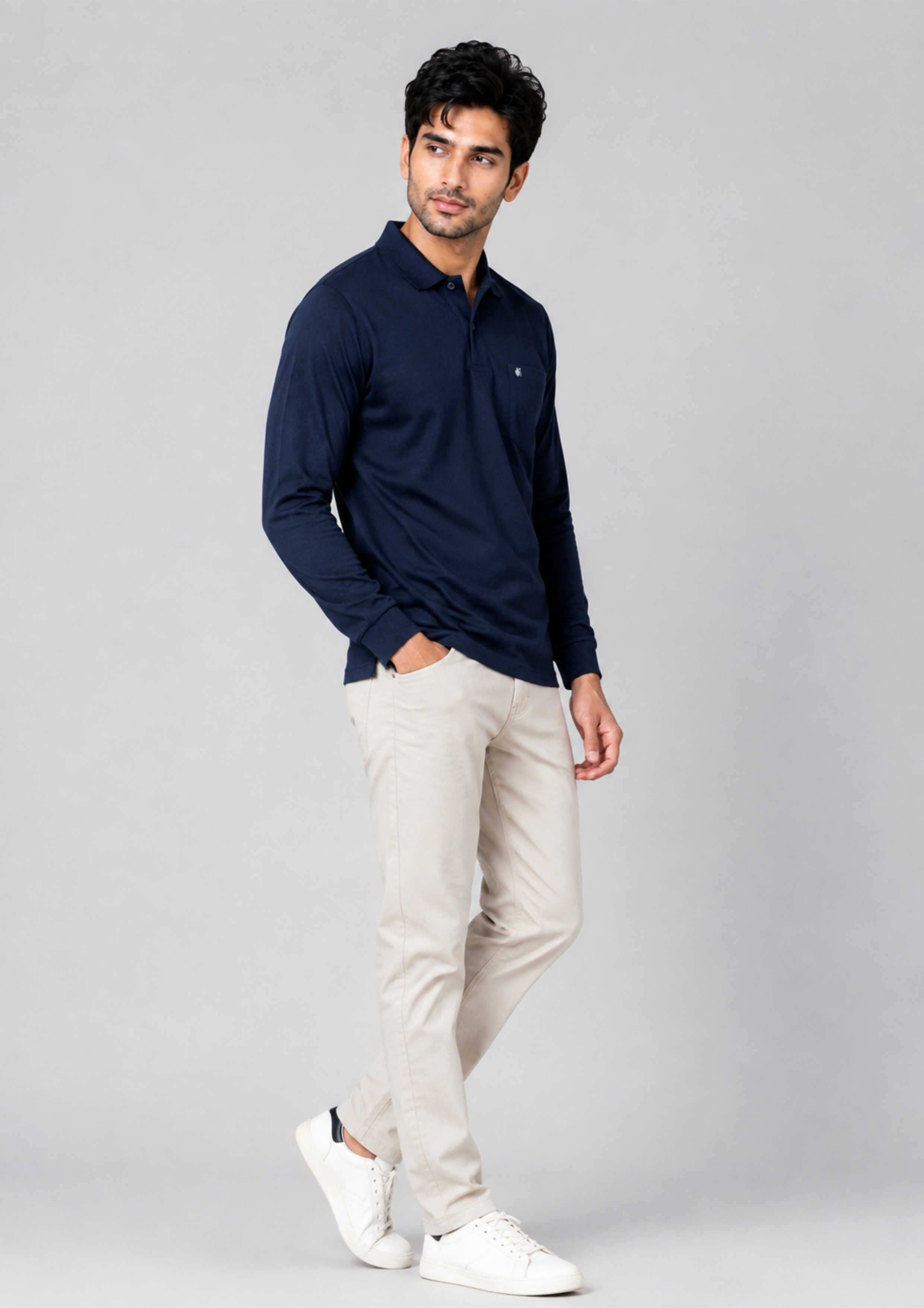 POLO NECK T-SHIRT (MERCERISED)
