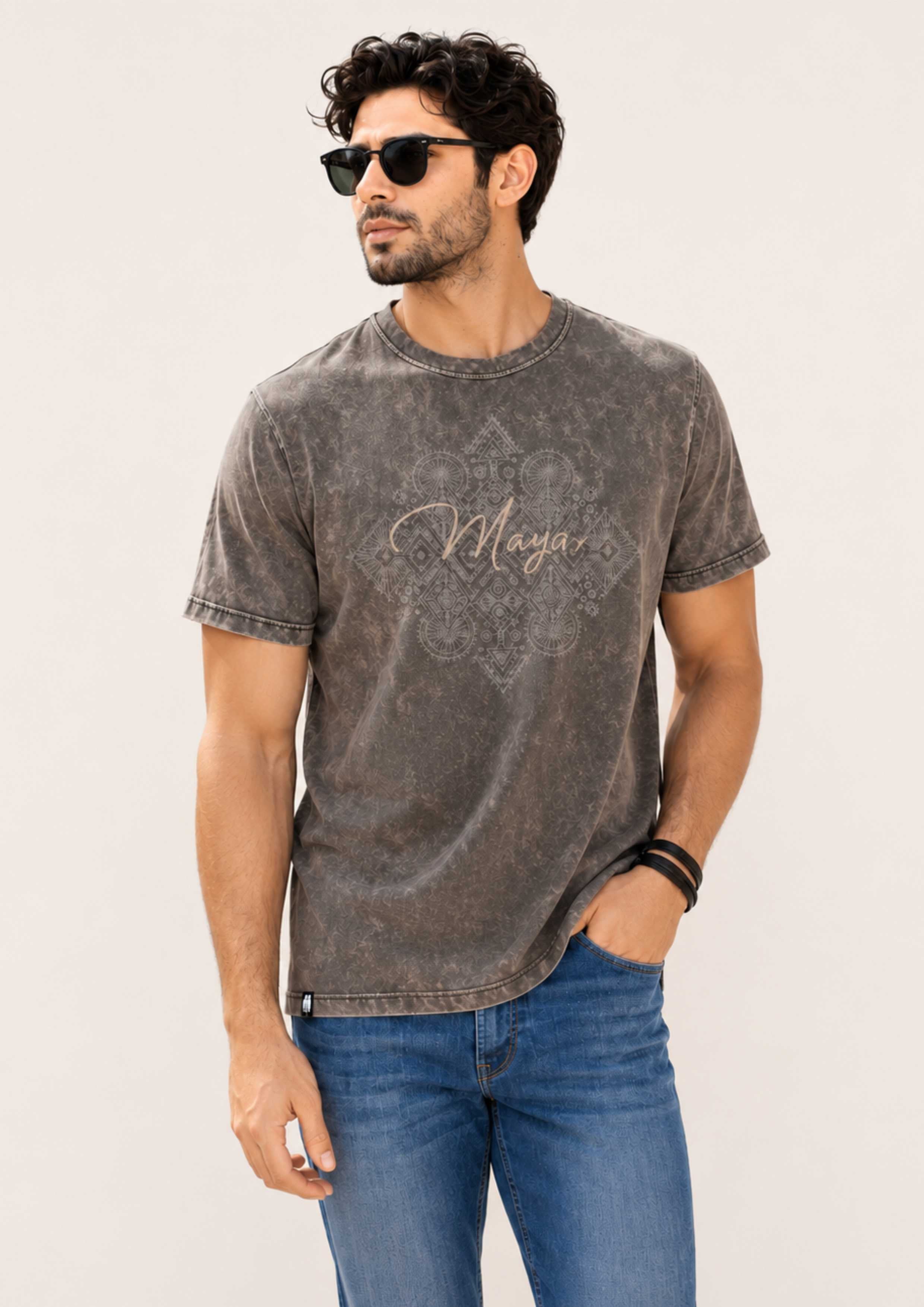 ACID-WASHED GRAPHIC T-SHIRT