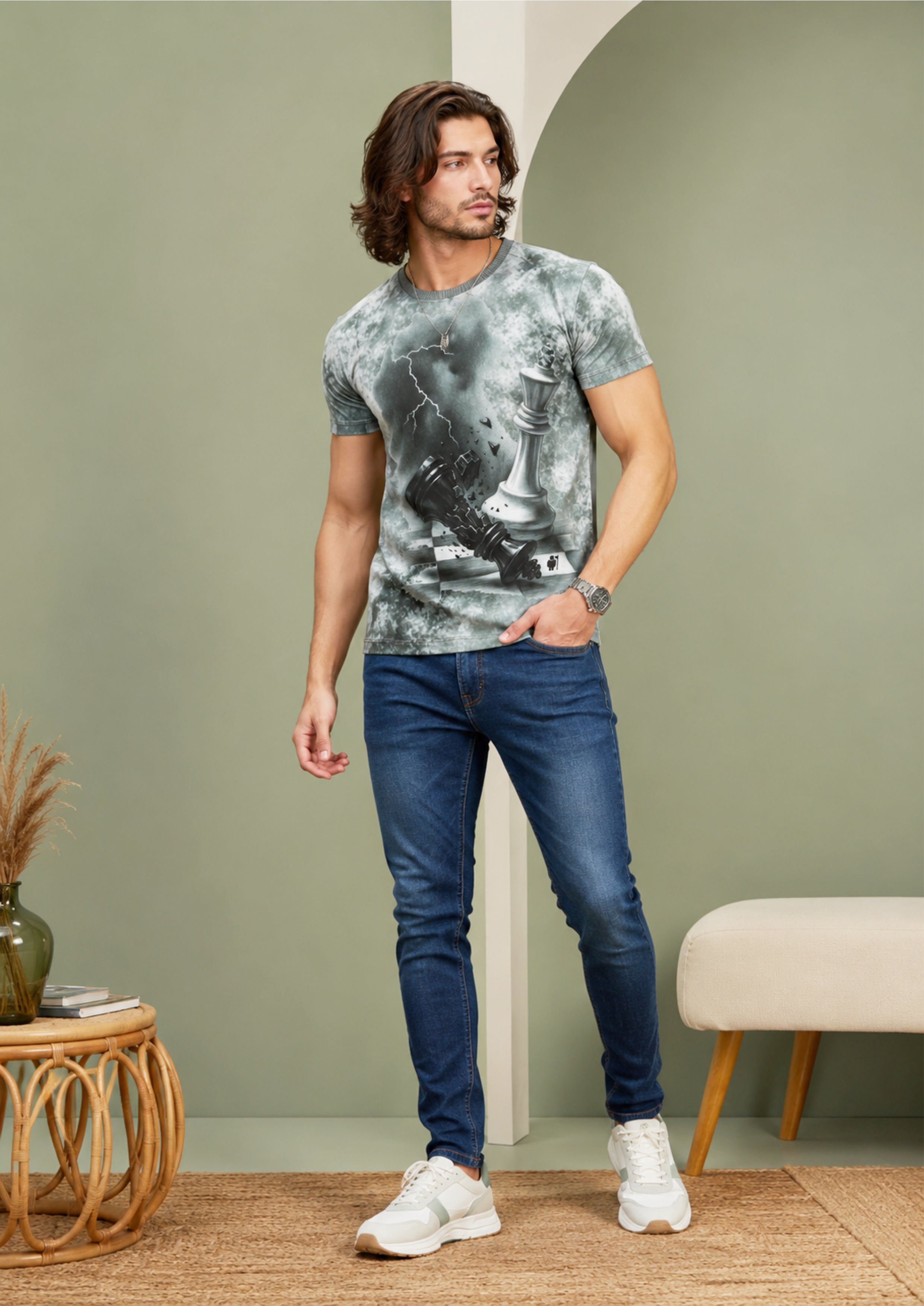 ACID-WASHED GRAPHIC T-SHIRT