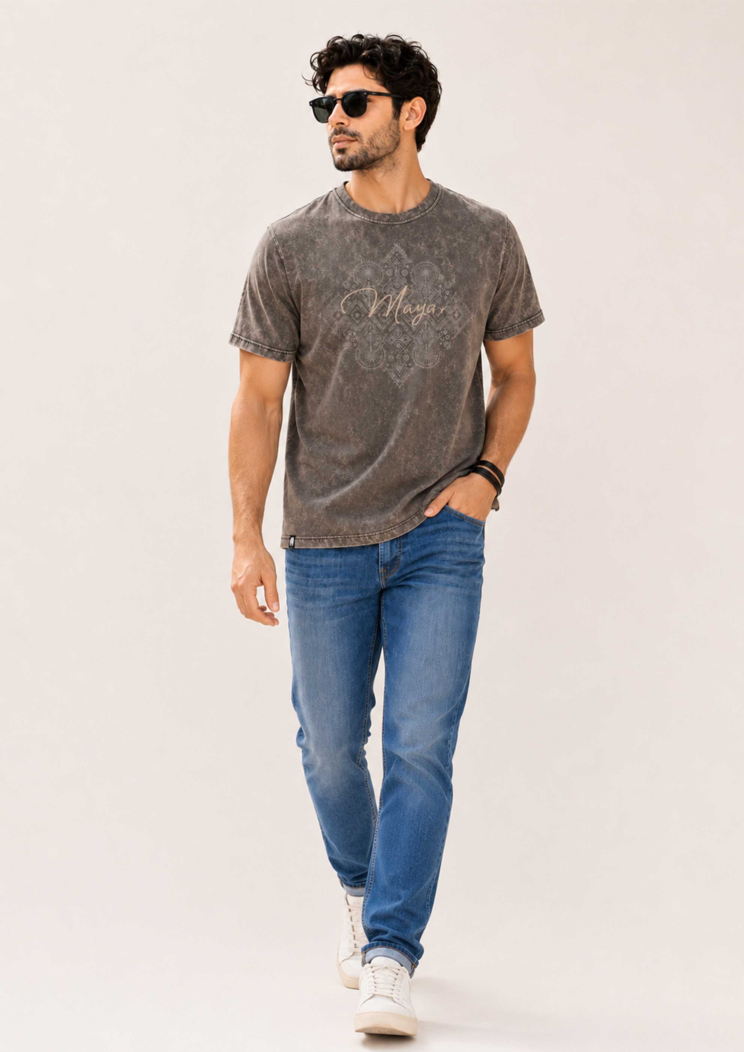 ACID-WASHED GRAPHIC T-SHIRT