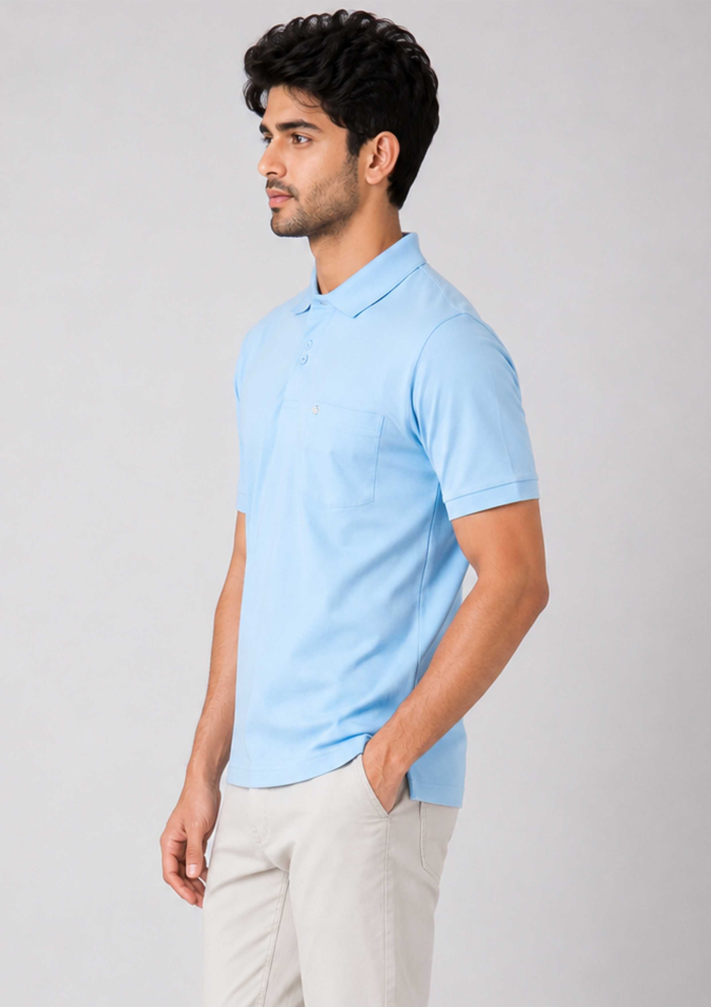 POLO NECK T-SHIRT (MERCERISED)